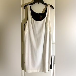 Perfect black and white flair dress with sequin strip on both sides, size 12
